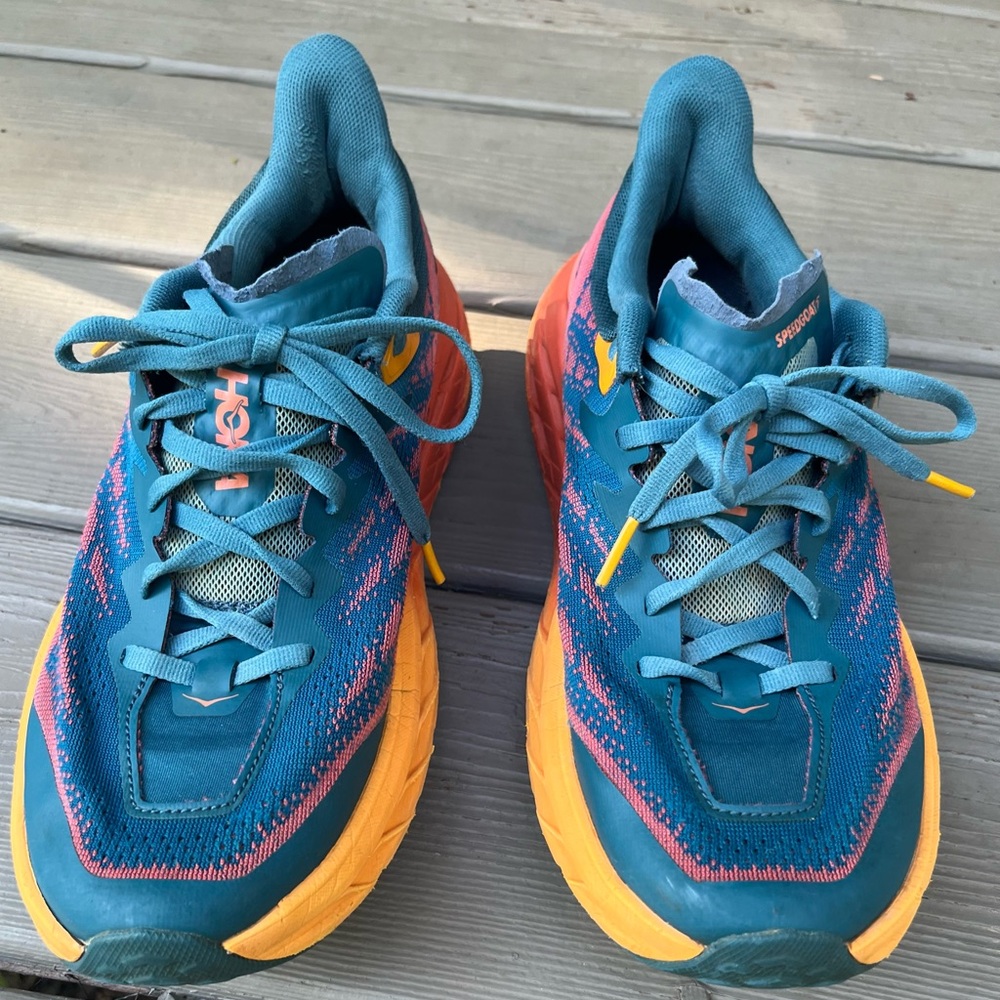 Hoka Women's Sneakers - Teal and Orange - Picture 4 of 9